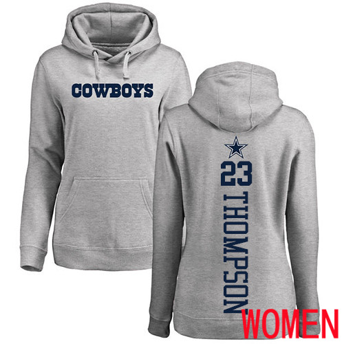 Women Dallas Cowboys Ash Darian Thompson Backer 23 Pullover NFL Hoodie Sweatshirts